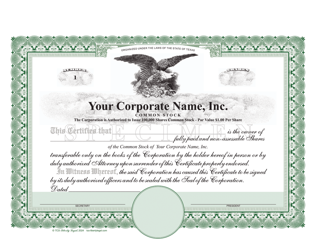 Corporation Stock Certificates