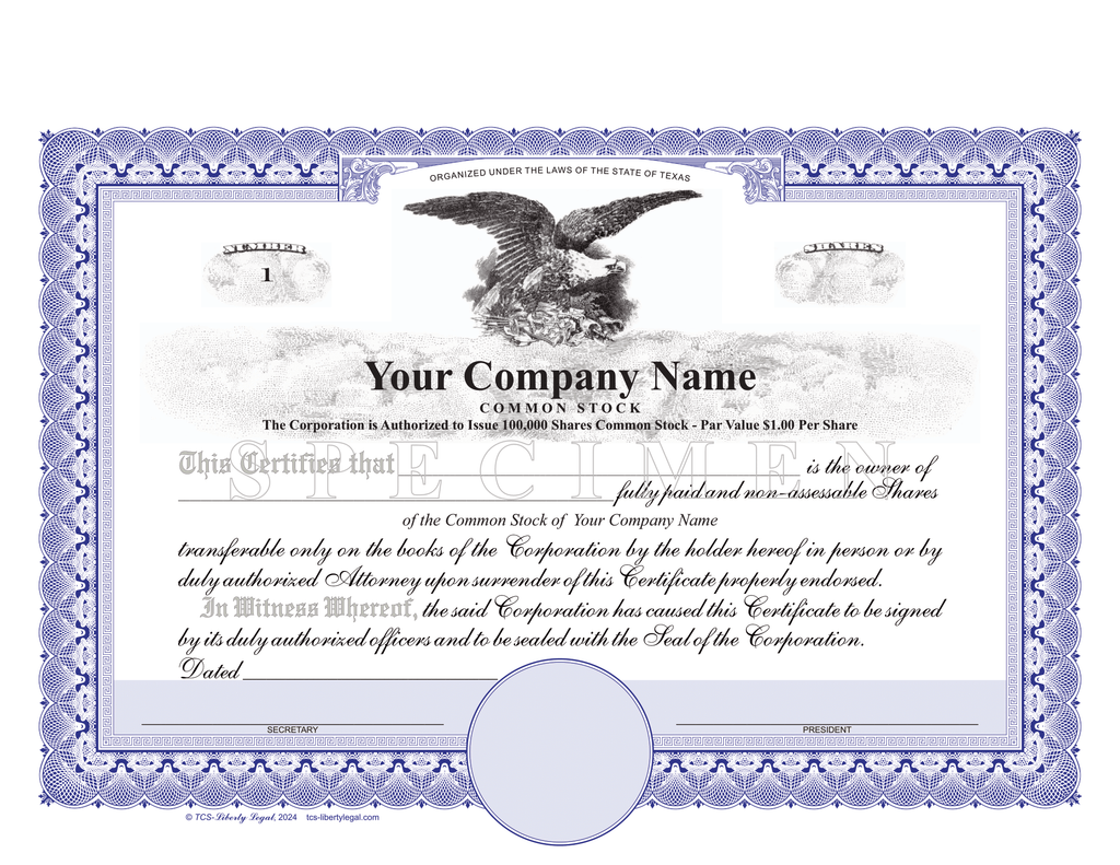 Corporation Stock Certificates