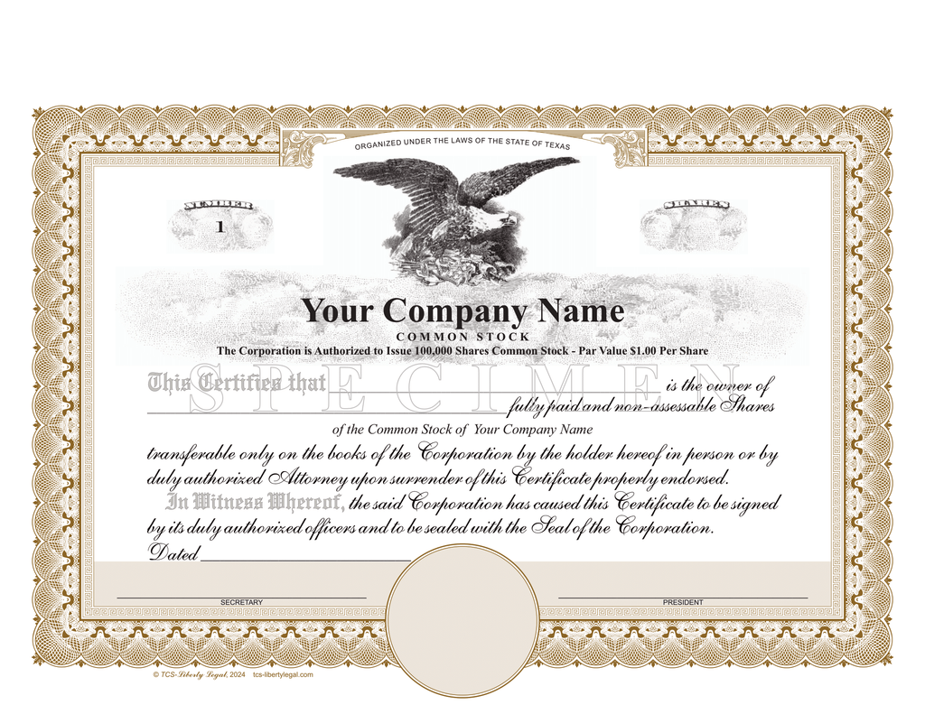 Corporation Stock Certificates