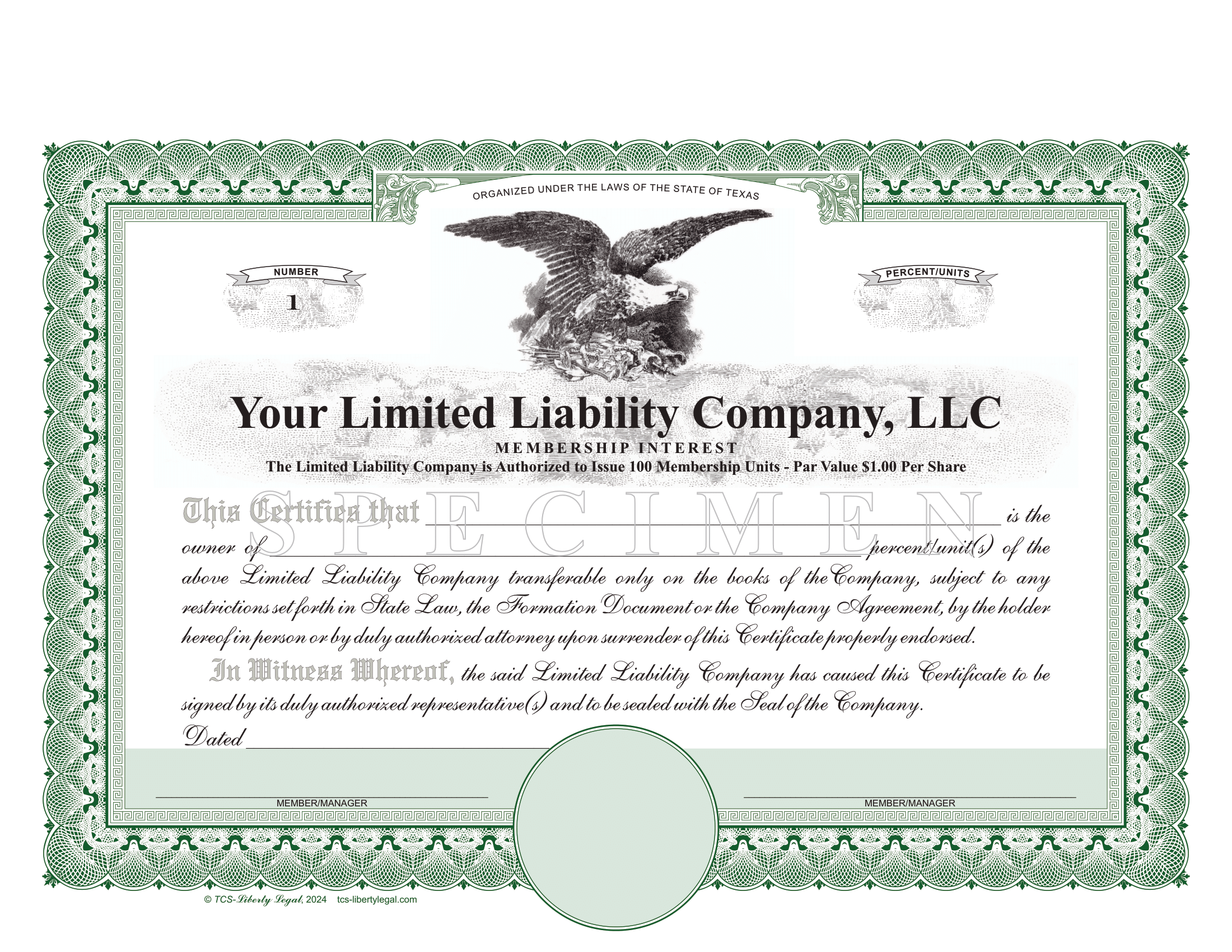 Limited Liability Company Certificates (LLC)