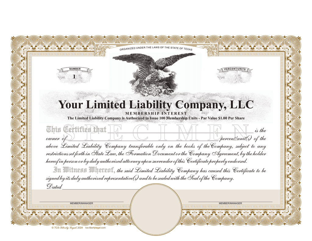 Limited Liability Company Certificates (LLC)