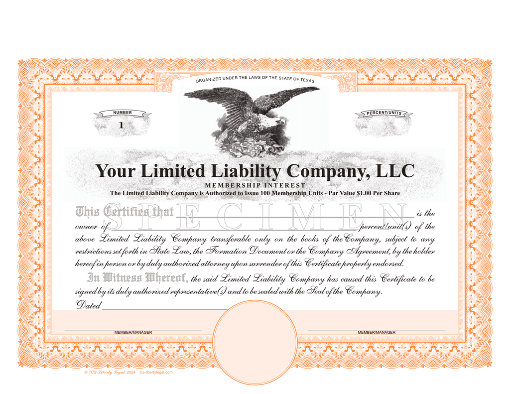 Limited Liability Company Certificates (LLC)