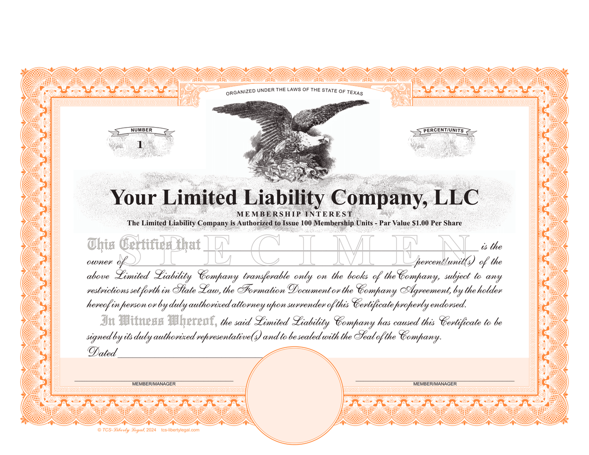 Limited Liability Company Certificates (LLC)
