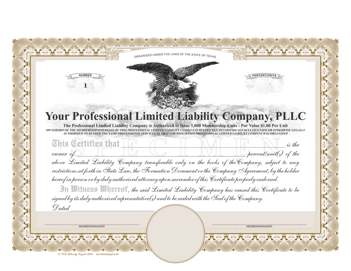 Professional Limited Liability Company Certificates (PLLC)