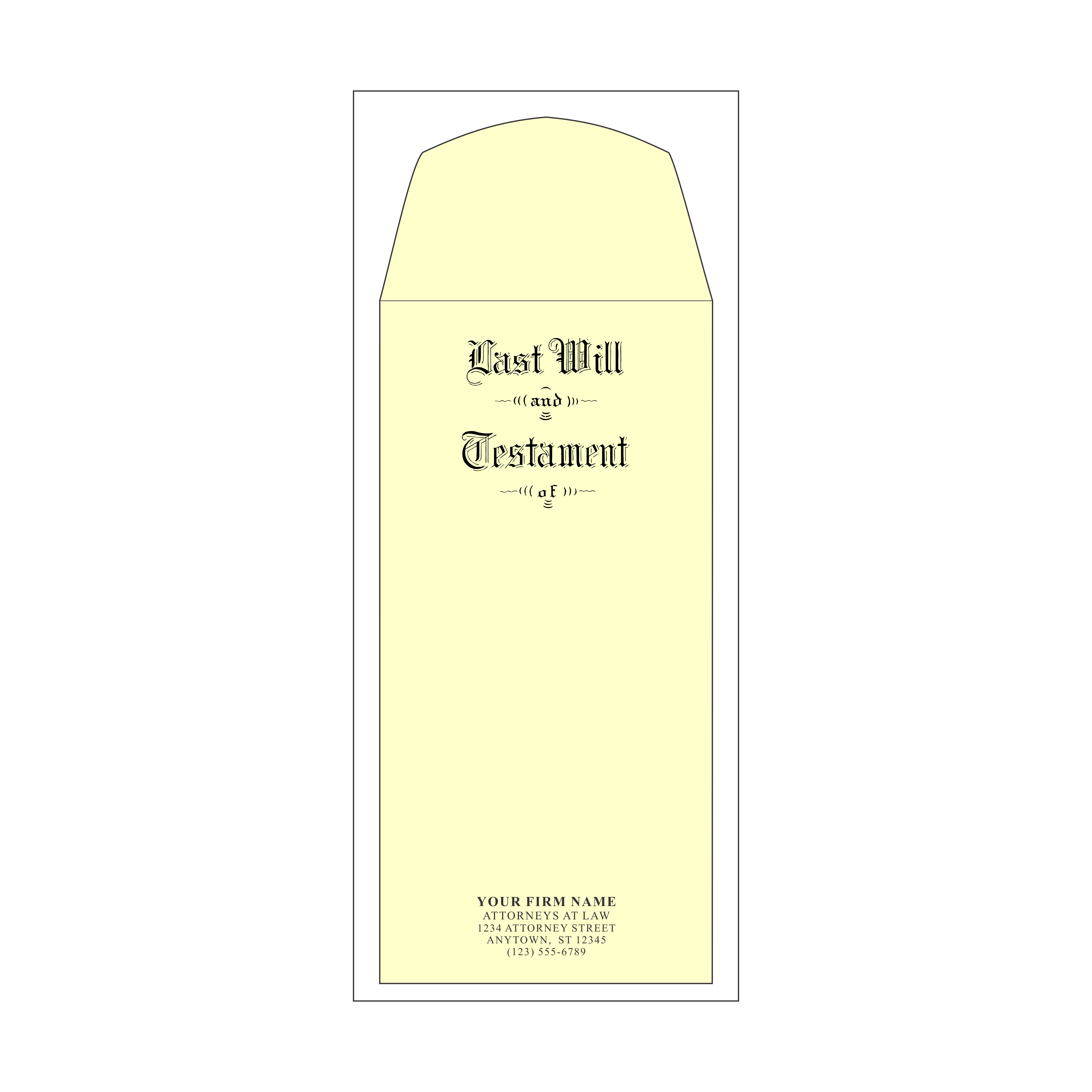 Product #4401 Testament Ledger Will Envelopes Engraved "Last Will and Testament"