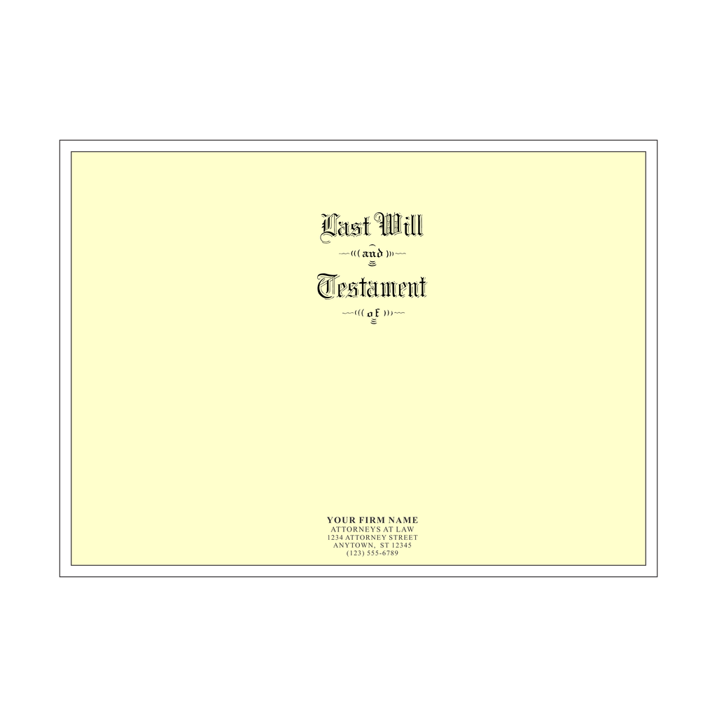Product #4402 Legal Size Testament Ledger Will Covers