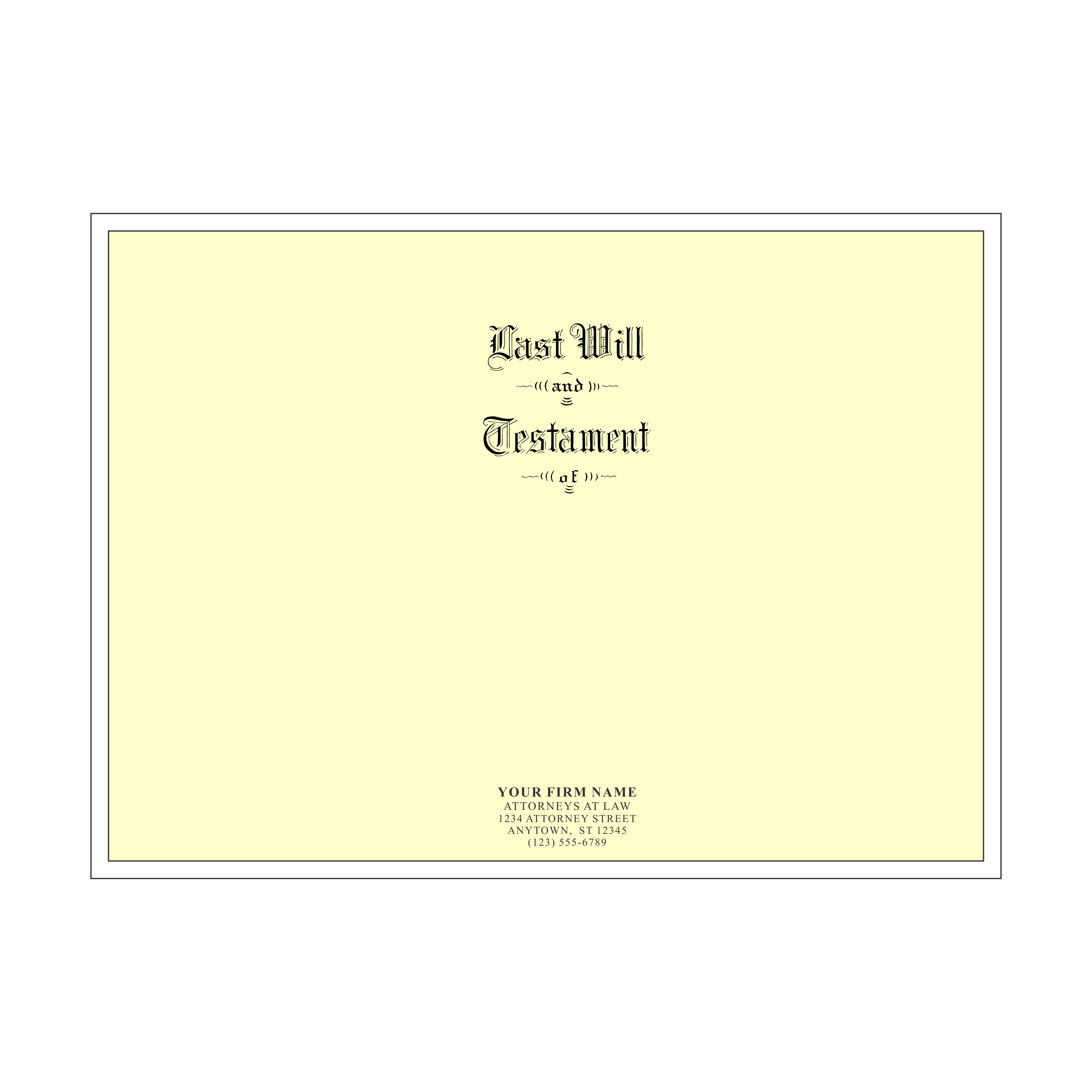 Product #4402 Legal Size Testament Ledger Will Covers