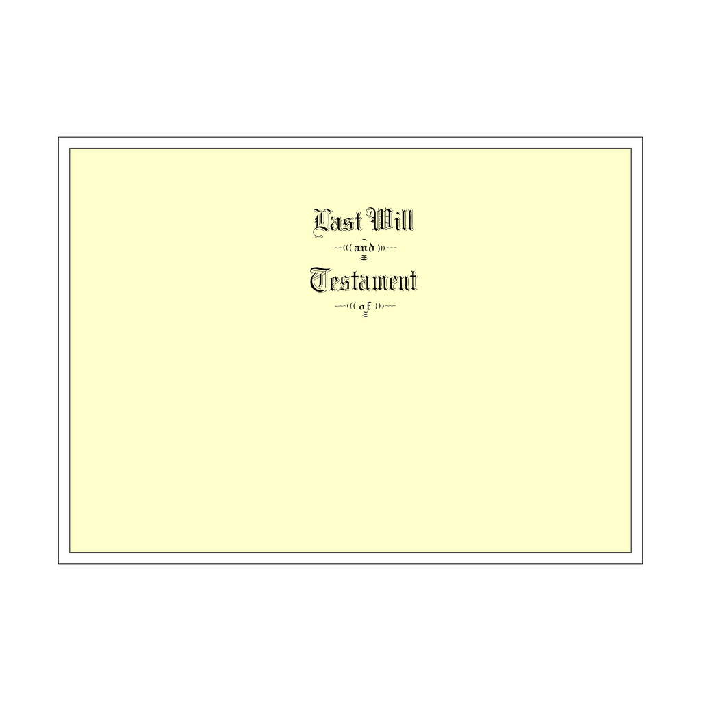 Product #4402 Legal Size Testament Ledger Will Covers