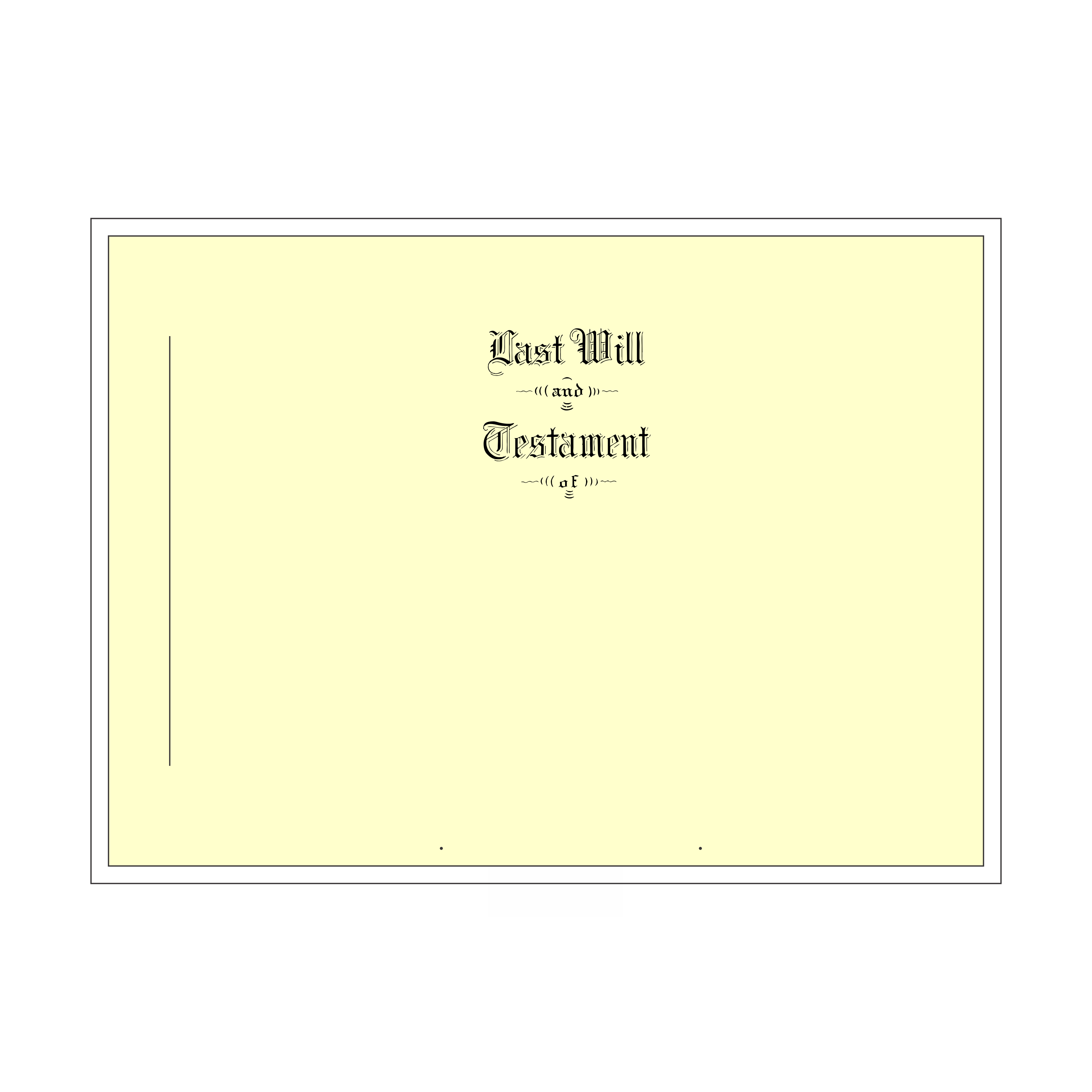 Product #4403 Letter Size Testament Ledger Will Covers