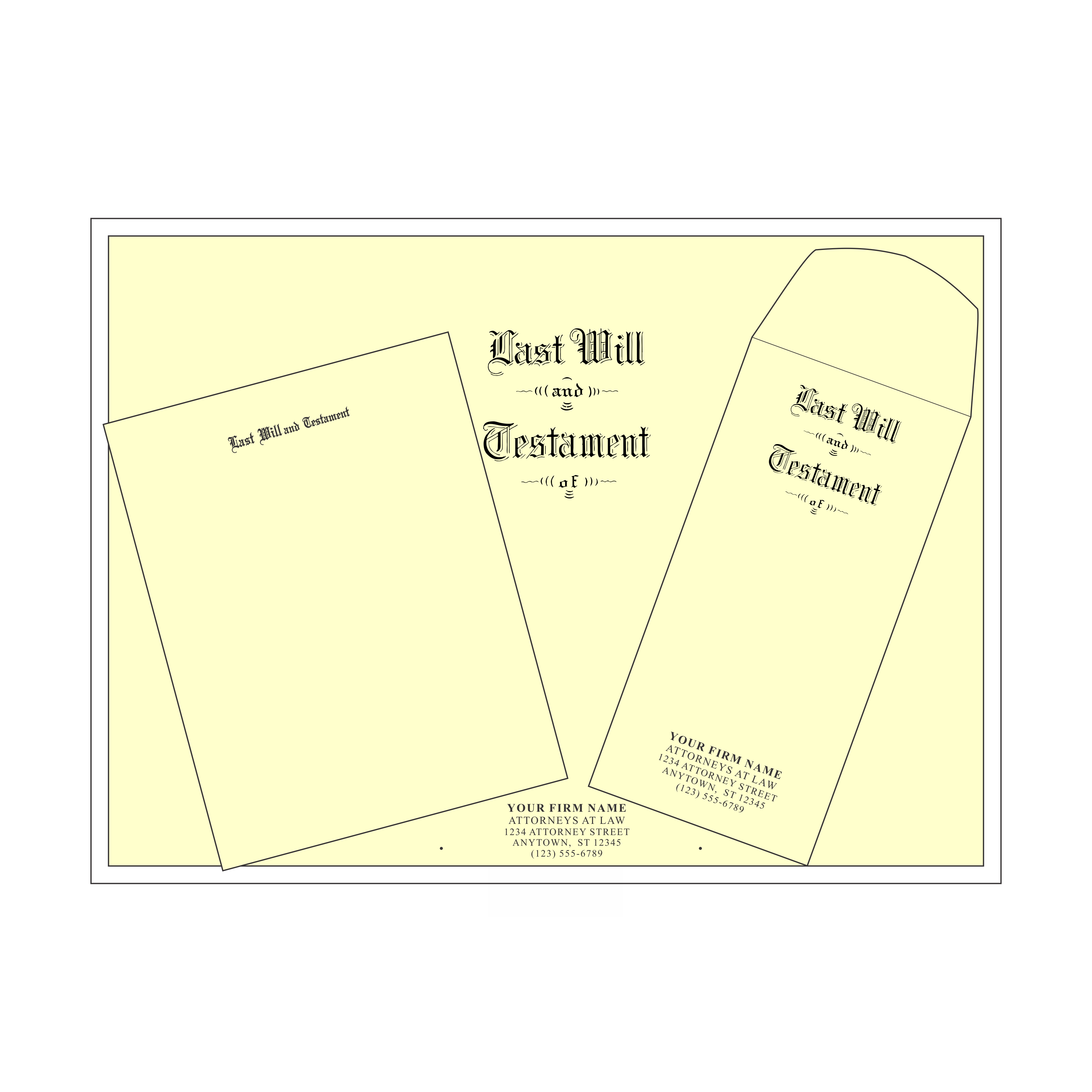 Product #4406 Letter Size Testament Ledger Will Kit Engraved "Last Will and Testament"