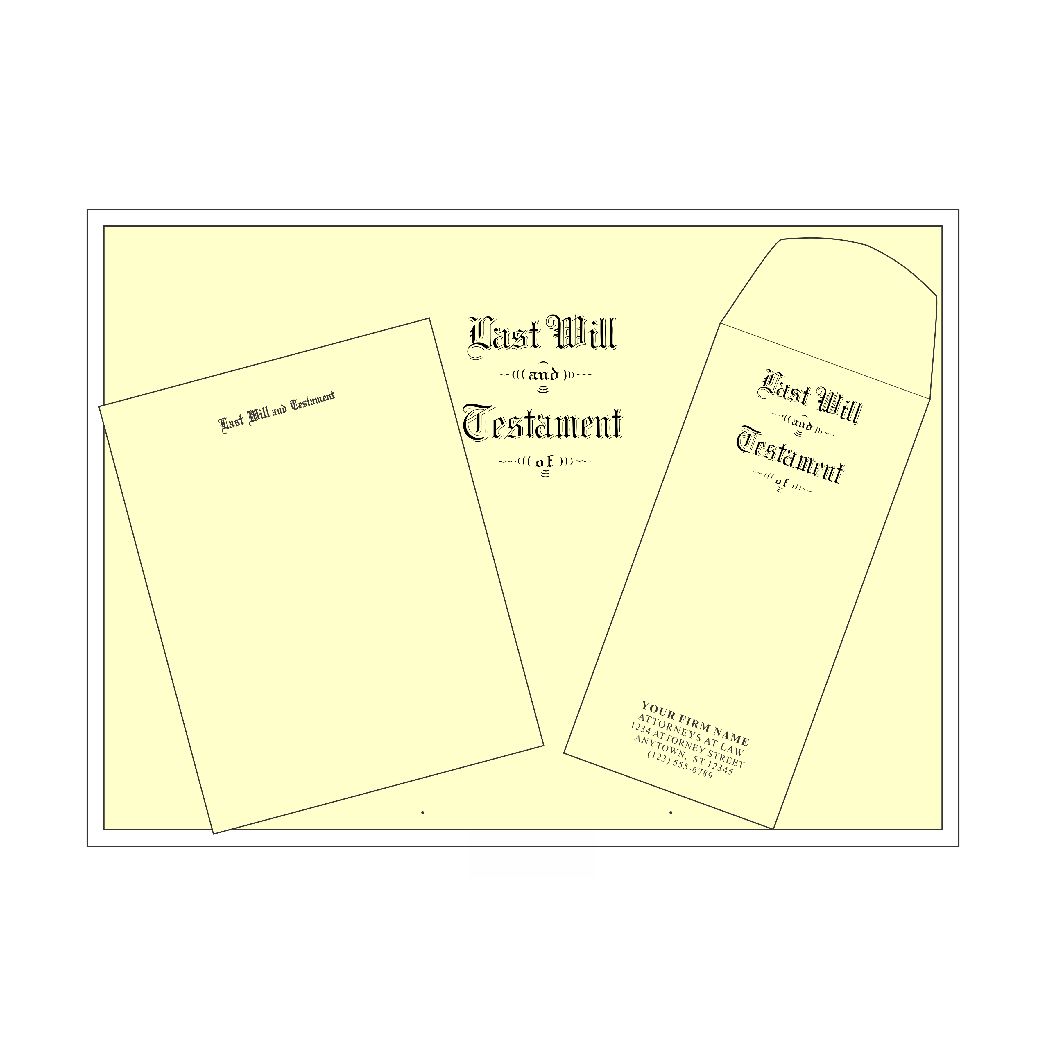 Product #4404 Legal Size Testament Ledger Will Kit Engraved "Last Will and Testament"