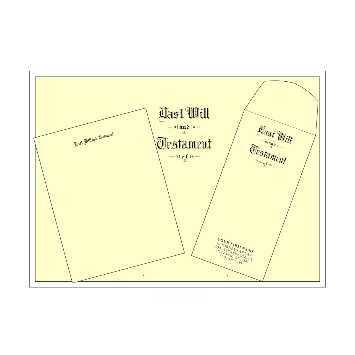 Product #4406 Letter Size Testament Ledger Will Kit Engraved "Last Will and Testament"