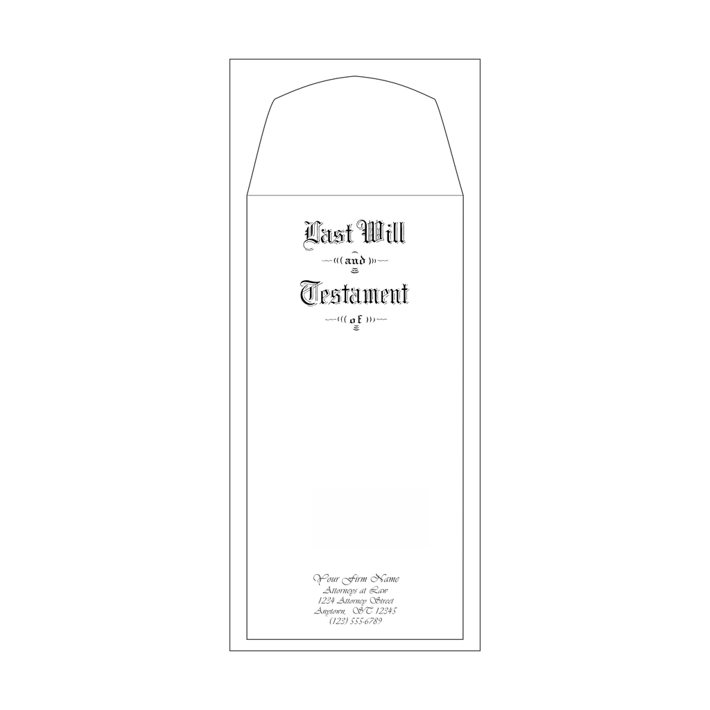 Product #4409 Pebble Finish Will Envelopes Engraved "Last Will and Testament"
