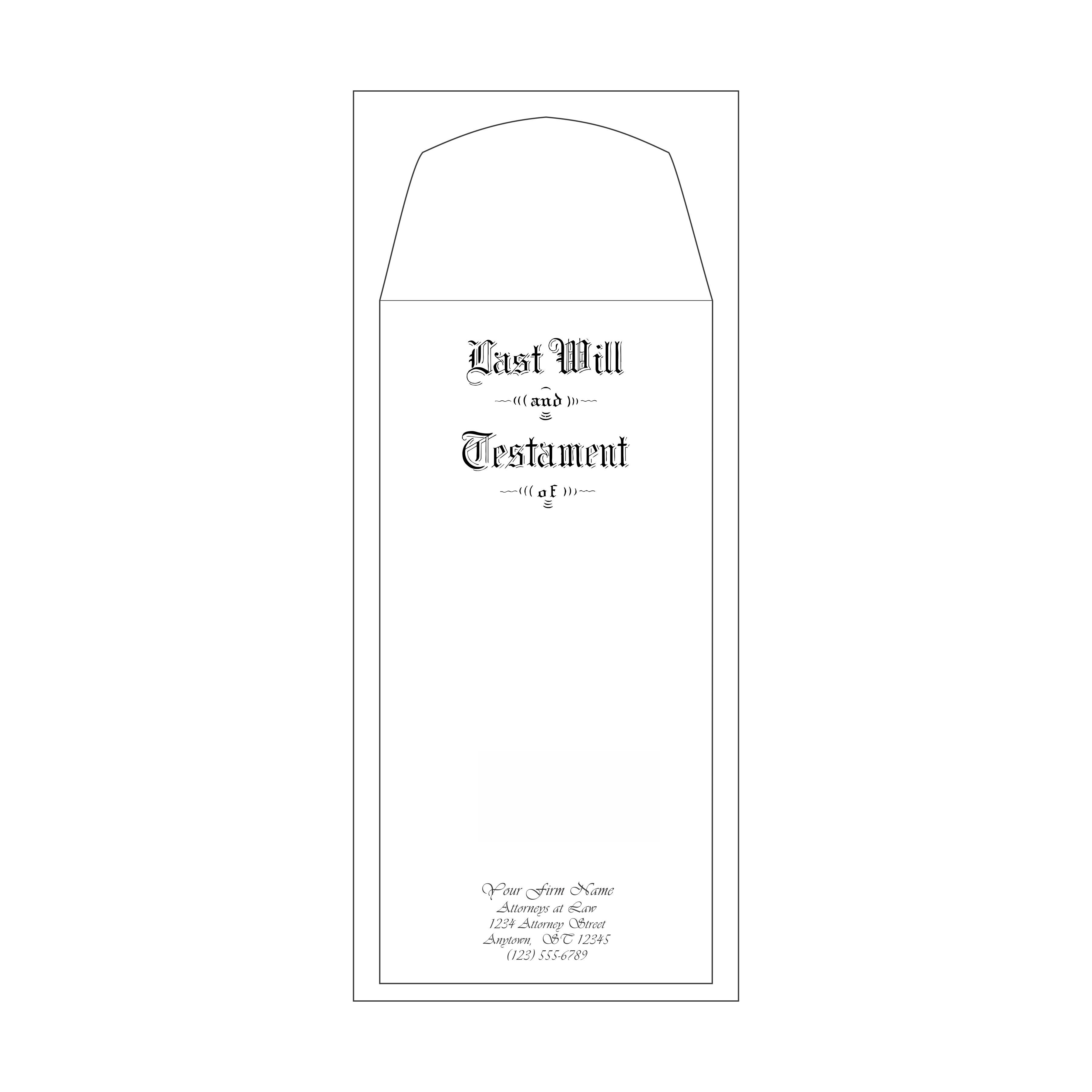 Product #4409 Pebble Finish Will Envelopes Engraved "Last Will and Testament"