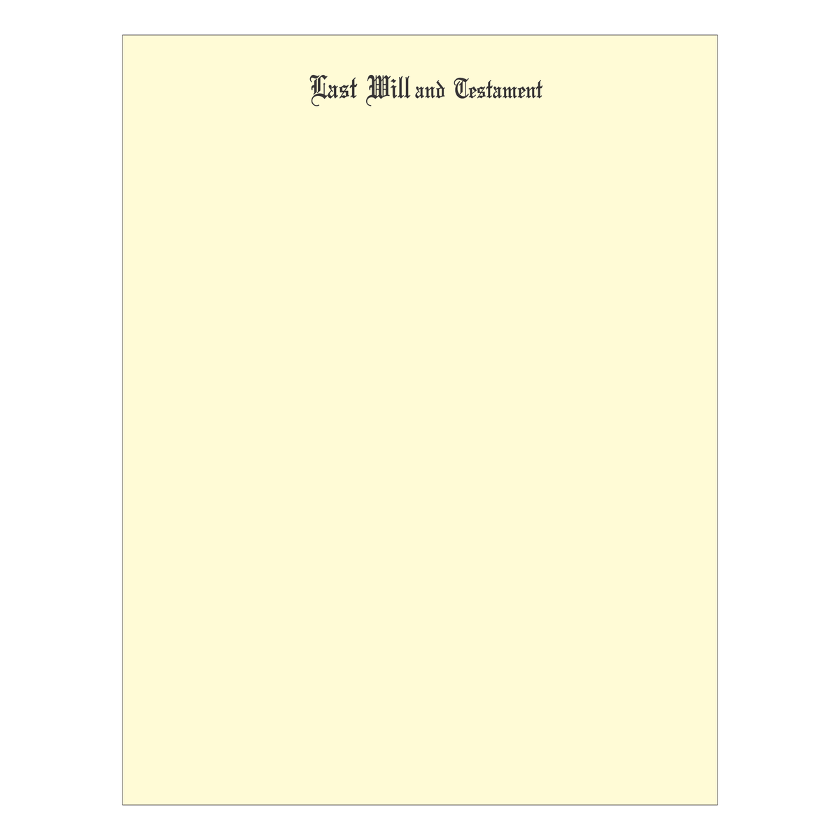 Product #4416 Legal Size Testament Ledger First Sheets