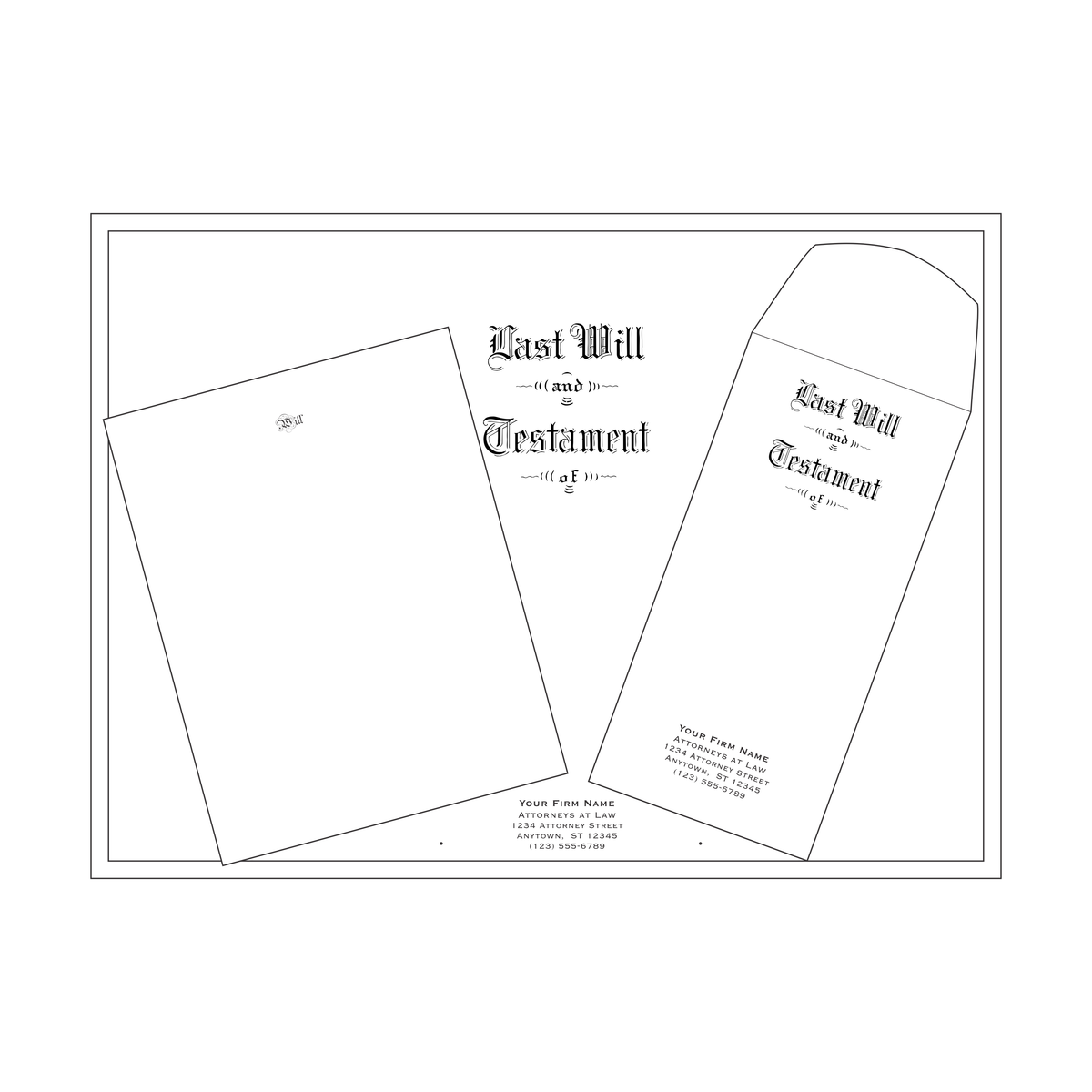 Product #4437 Letter Size Pebble Finish Will Kit Engraved "Last Will and Testament"