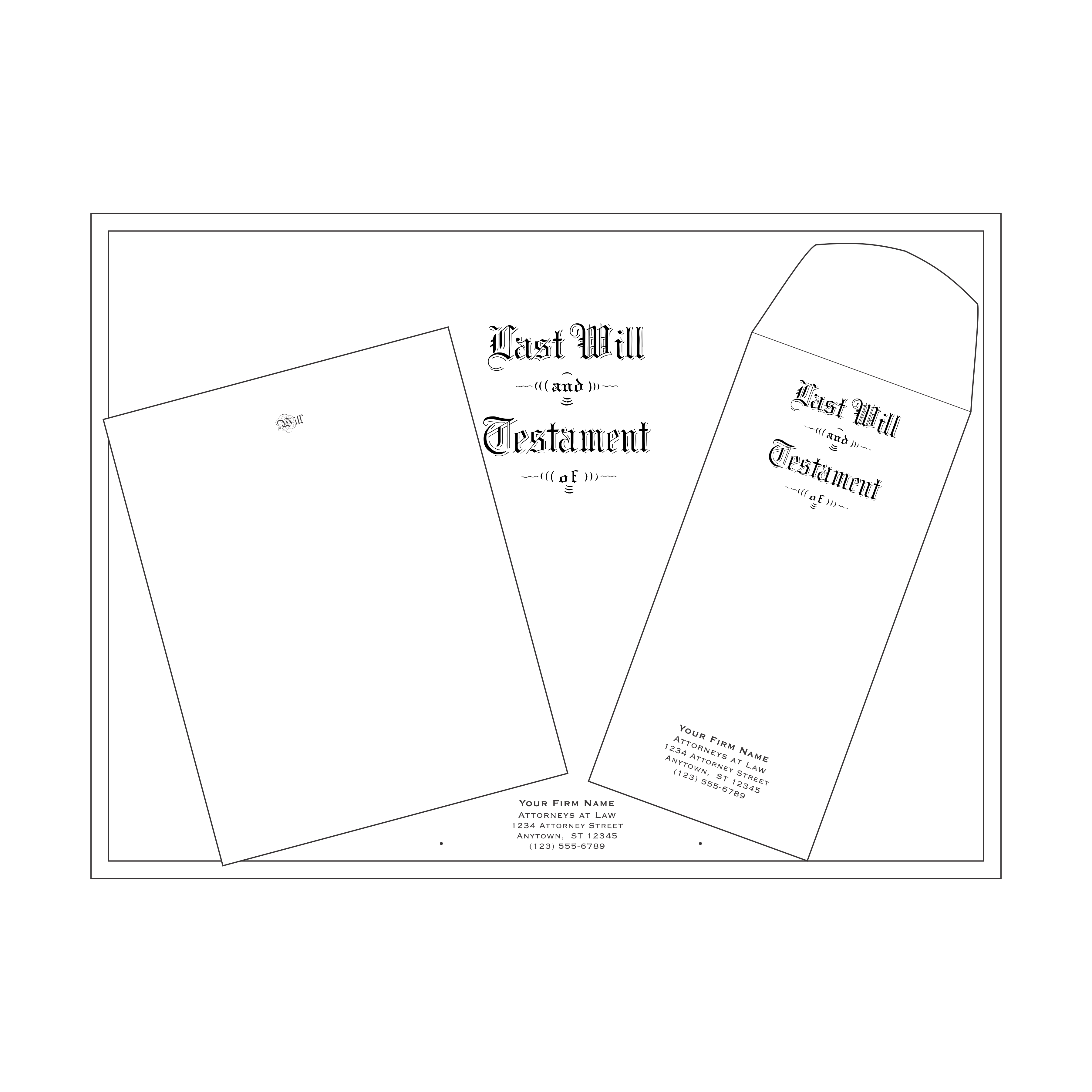 Product #4436 Legal Size Pebble Finish Will Kit Engraved "Last Will and Testament"