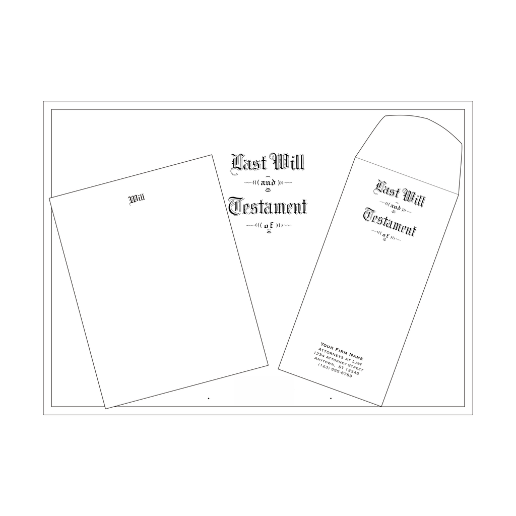 Product #4437 Letter Size Pebble Finish Will Kit Engraved "Last Will and Testament"
