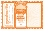 GOES 503 Preferred Stock Certificates – Blank, Loose with Side Stub & Orange Backer, Pack of 100