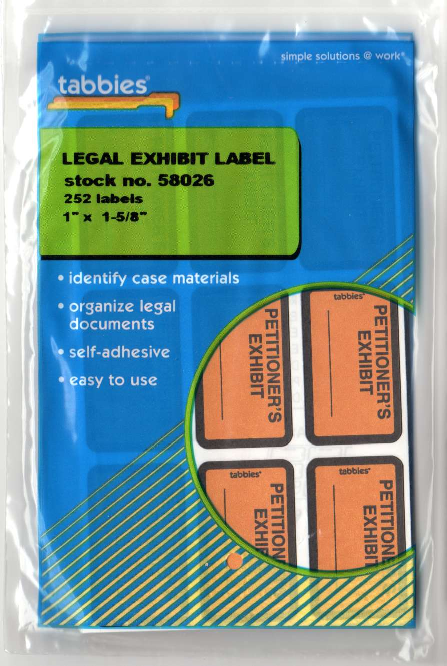 58026 Petitioner's Exhibit Orange Labels