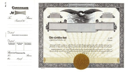 Goes 073 Certificates; Qty. 100