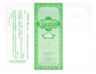 Goes 073 Certificates; Qty. 100