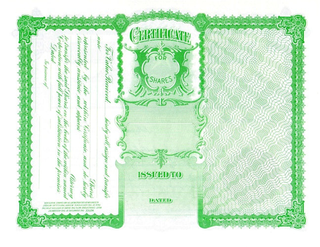 Goes 265 Certificates; Qty. 100