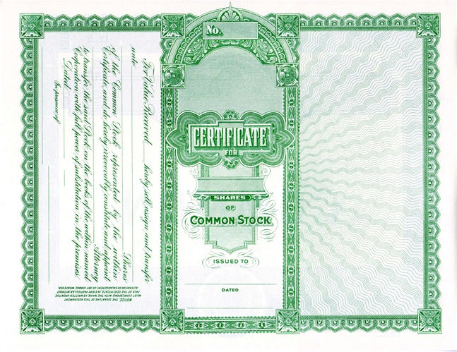 Goes 501 Certificates; Qty. 100