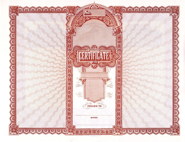 Goes 505 Certificates; Qty. 100