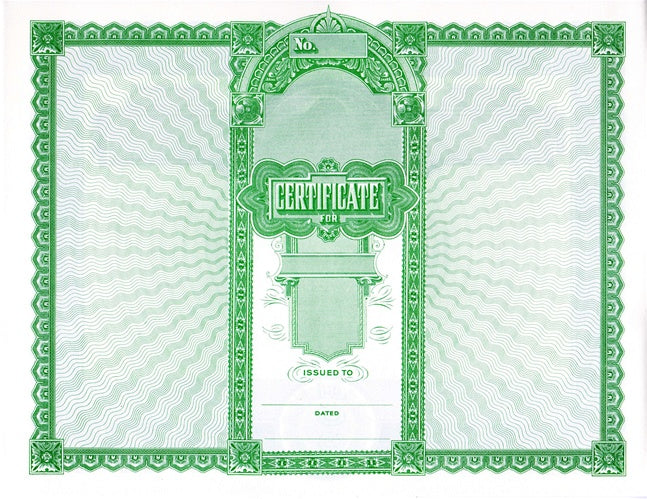 Goes 506 Certificates; Qty. 100
