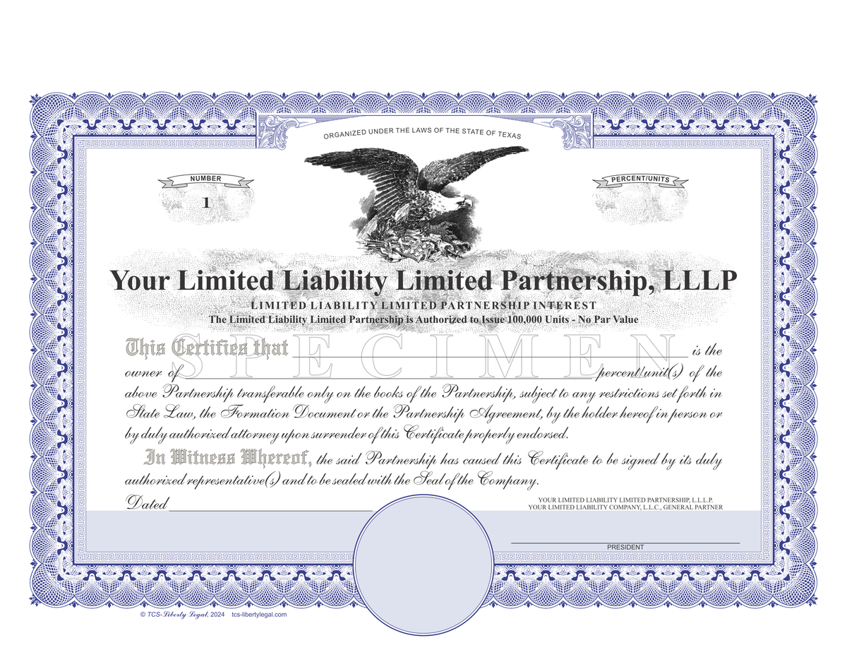 Limited Liability Limited Partnership Certificates (LLLP)
