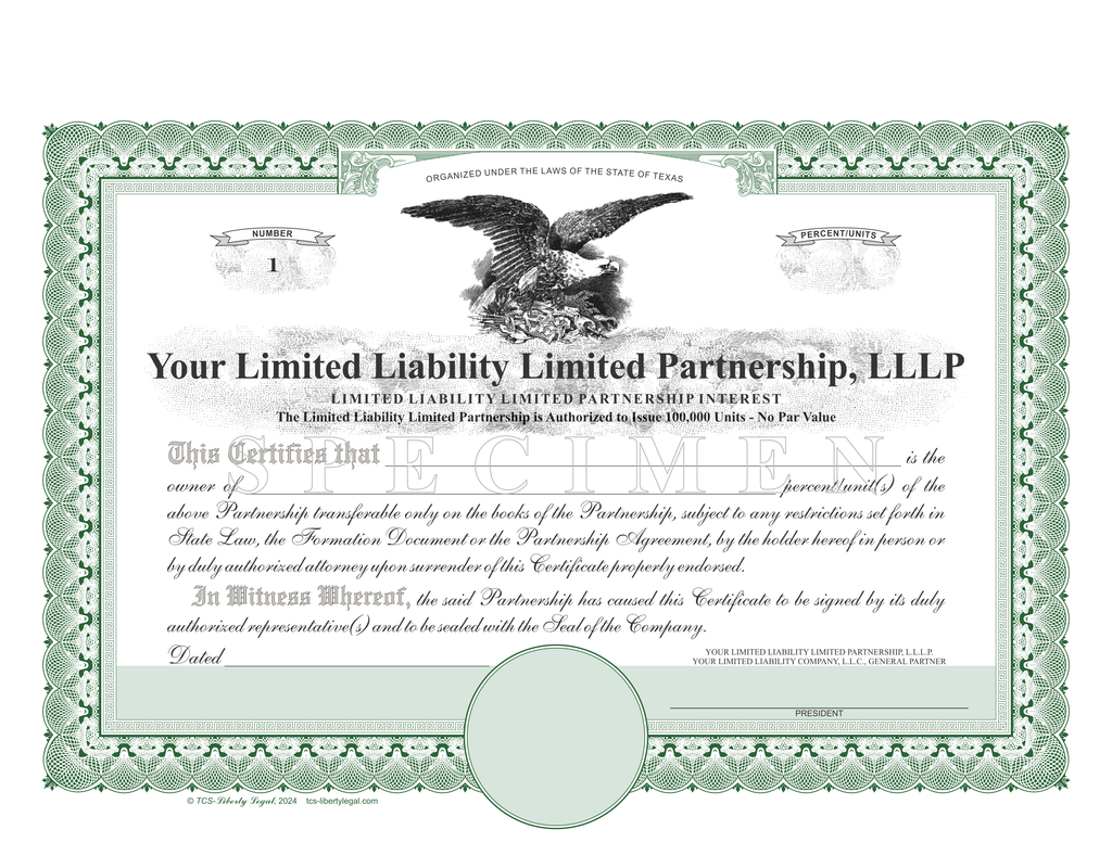 Limited Liability Limited Partnership Certificates (LLLP)