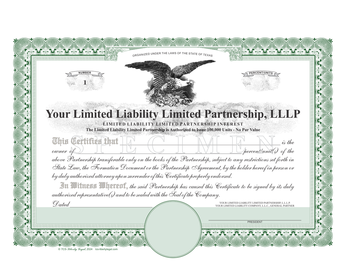 Limited Liability Limited Partnership Certificates (LLLP)