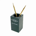 Engraved Black Marble Stationary Holder