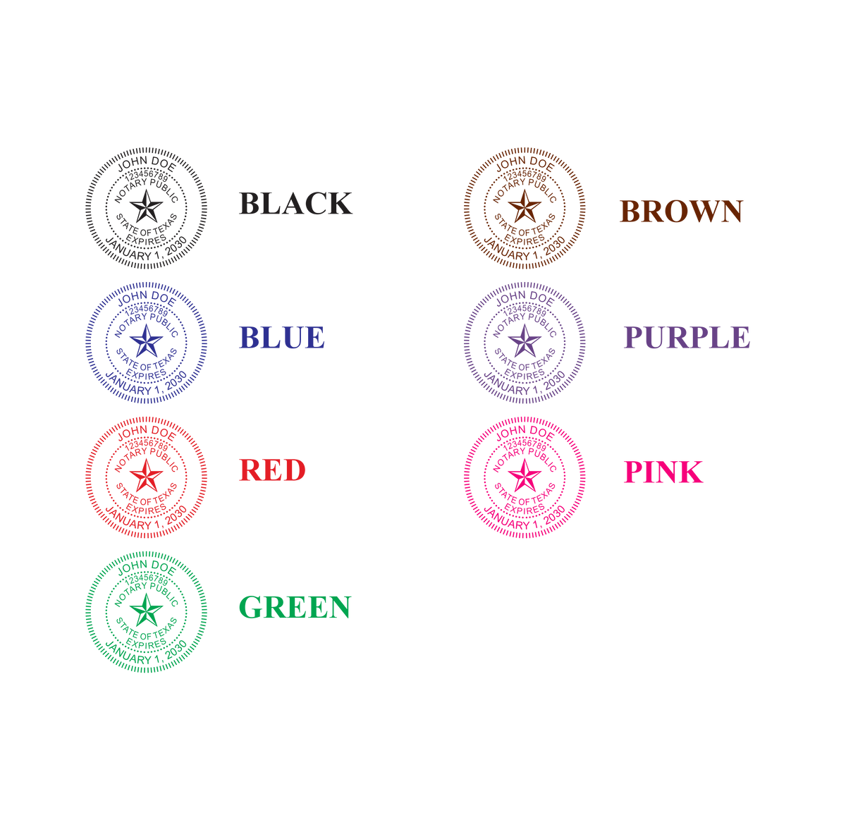 Texas Notary on Ideal 400R Round Self-Inking Stamp
