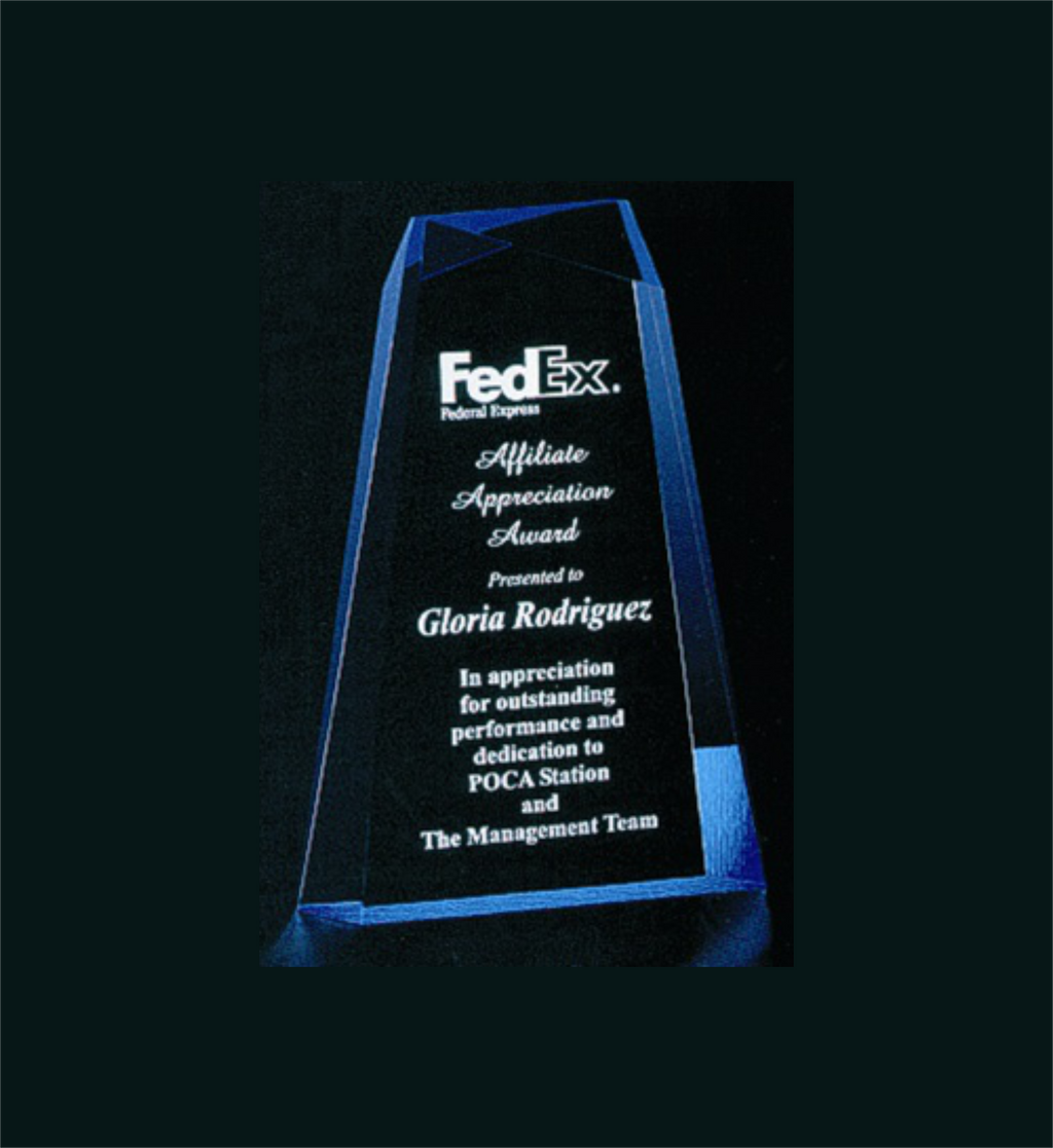 Engraved Wedge Facet Award