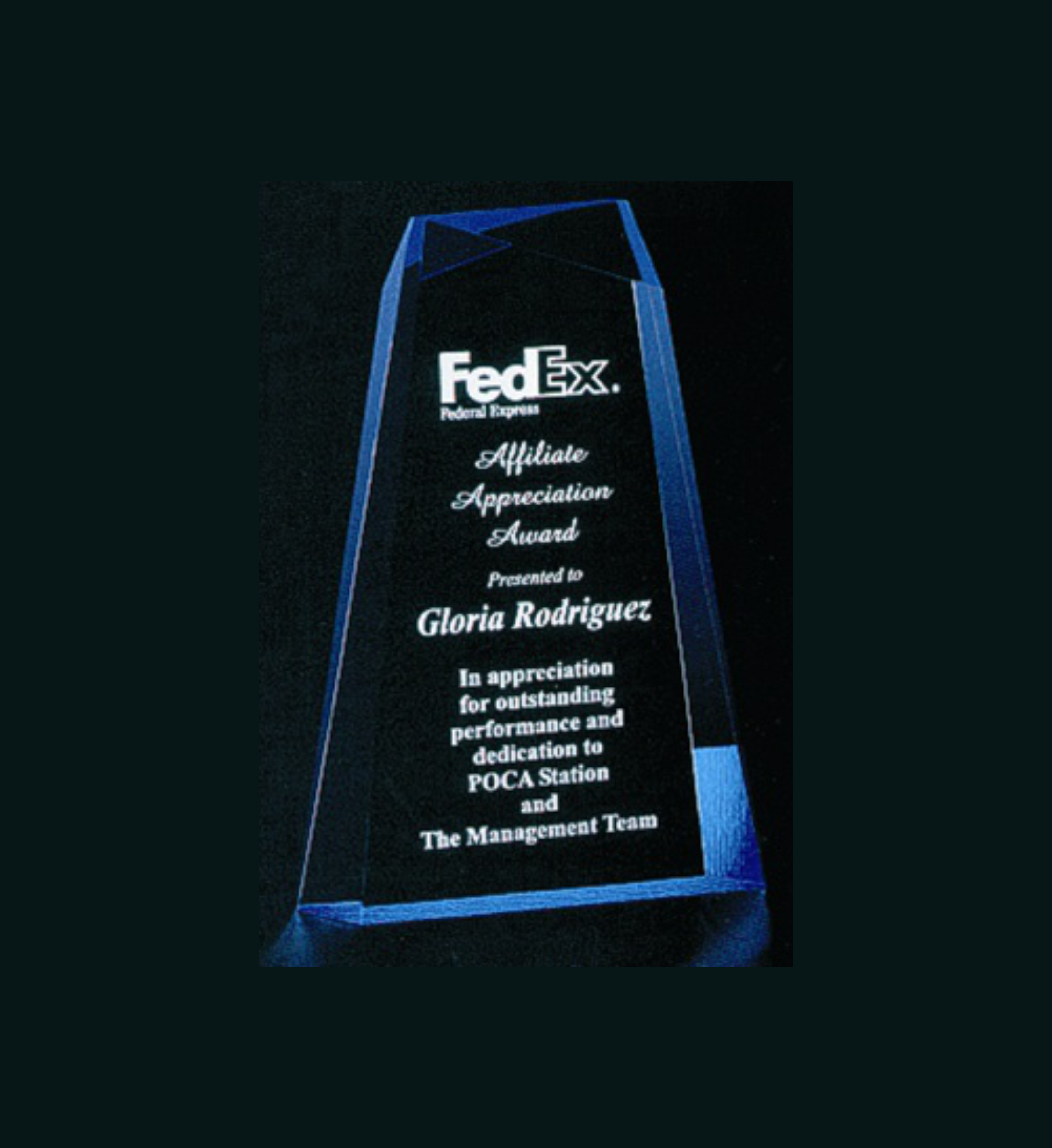 Engraved Wedge Facet Award