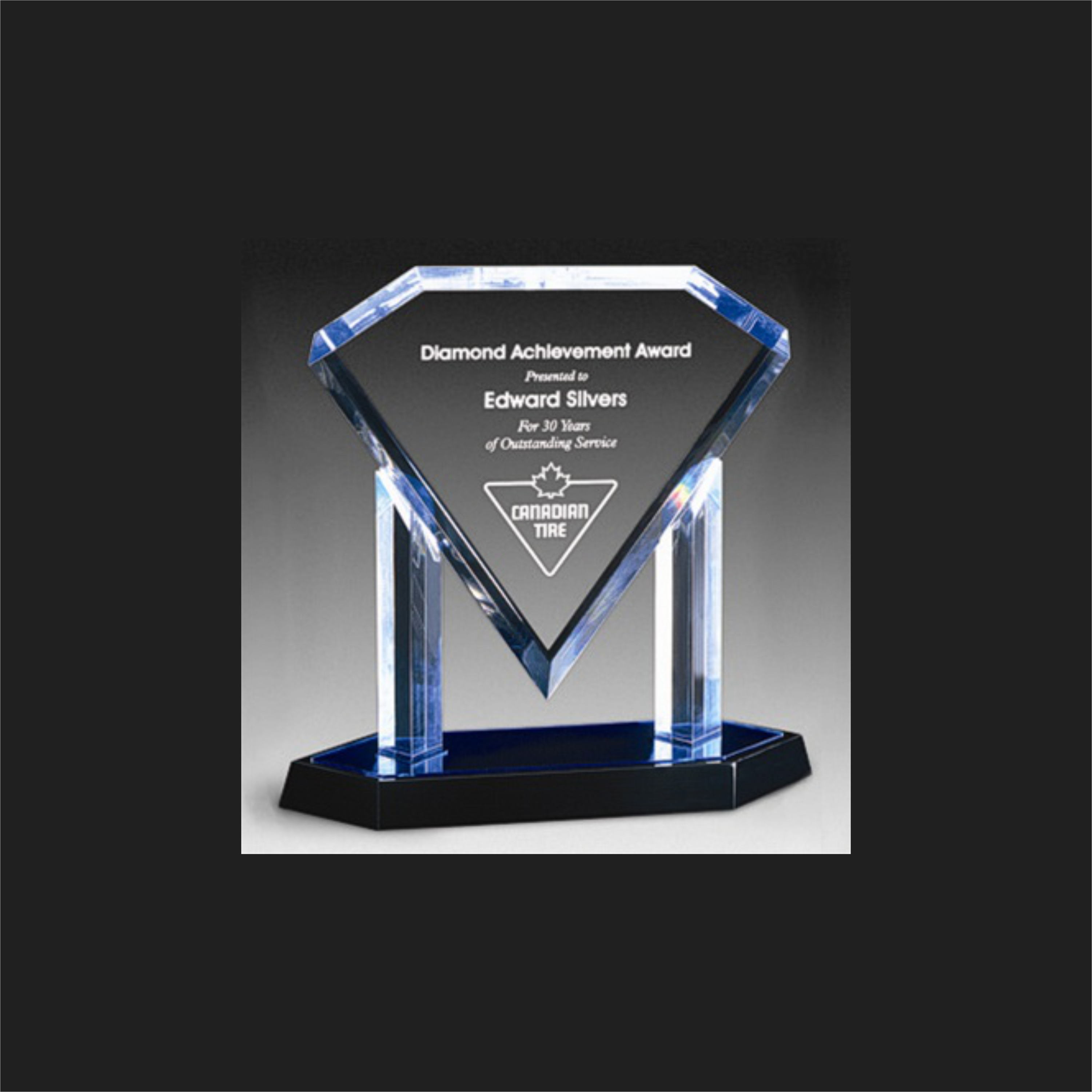 Engraved Diamond Plaque Award