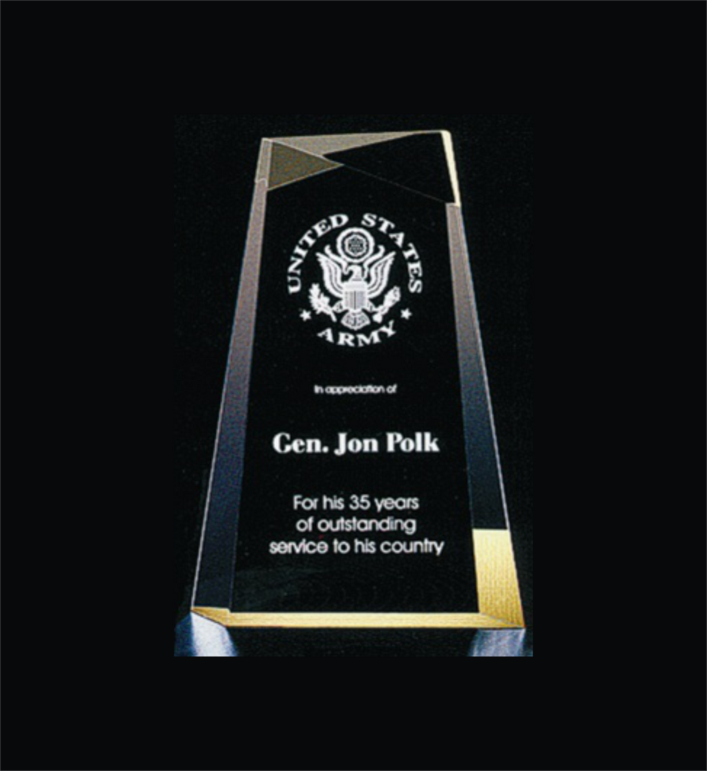 Engraved Wedge Facet Award