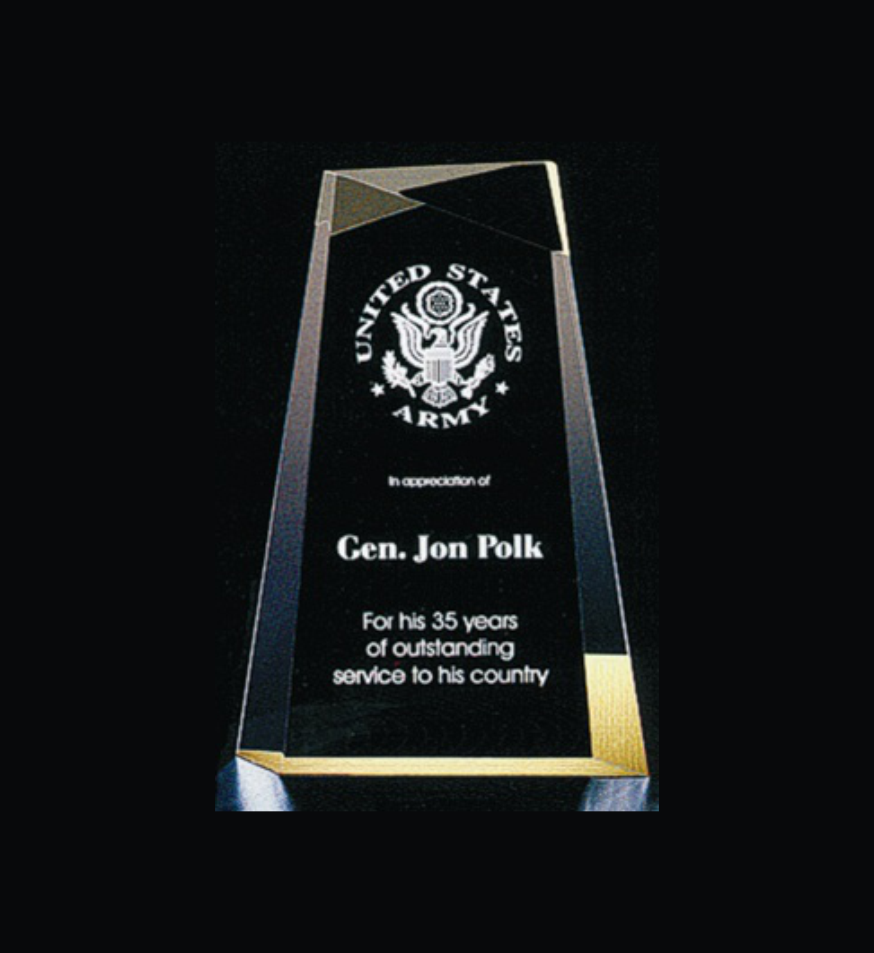 Engraved Wedge Facet Award