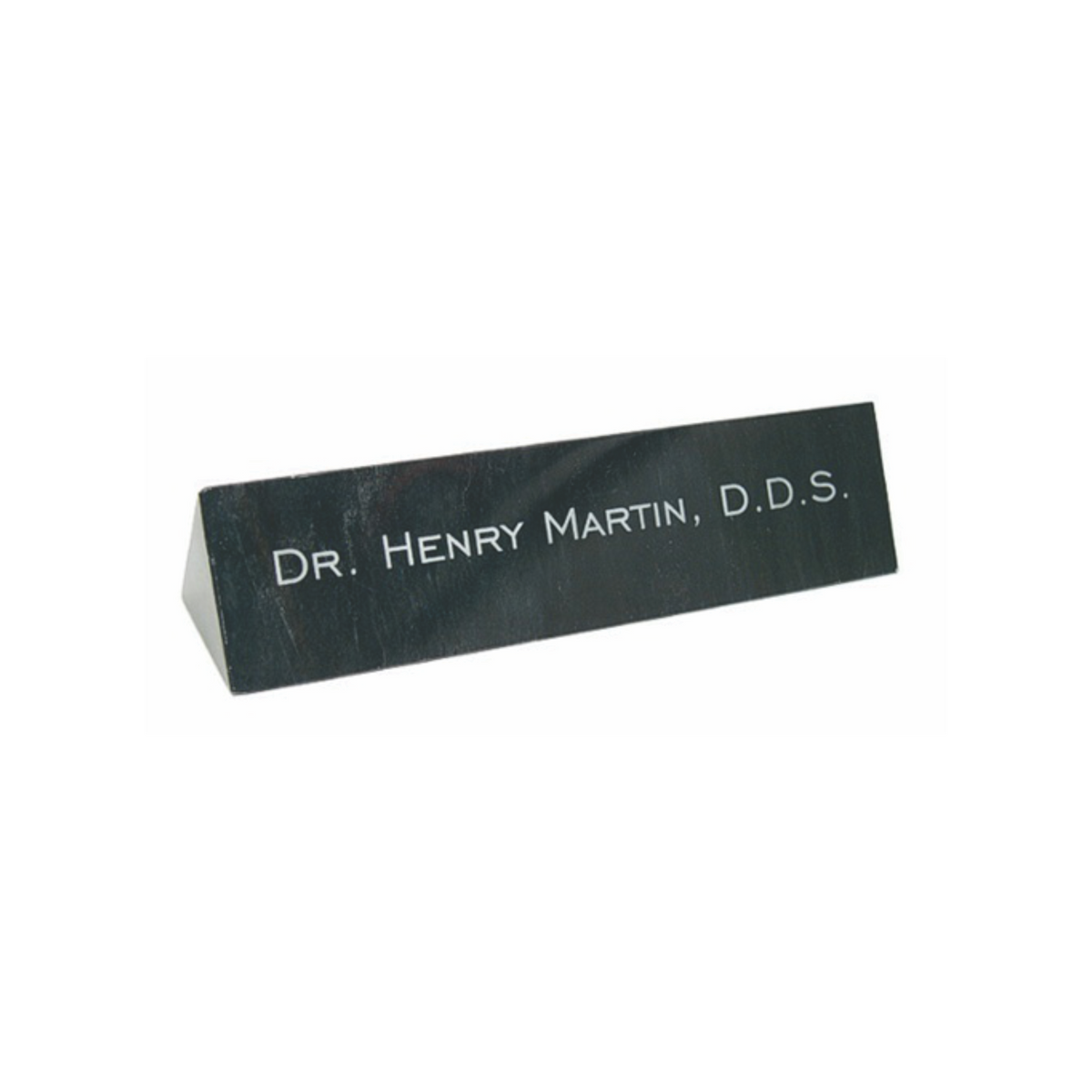 Engraved Black Marble Desk Name Bar