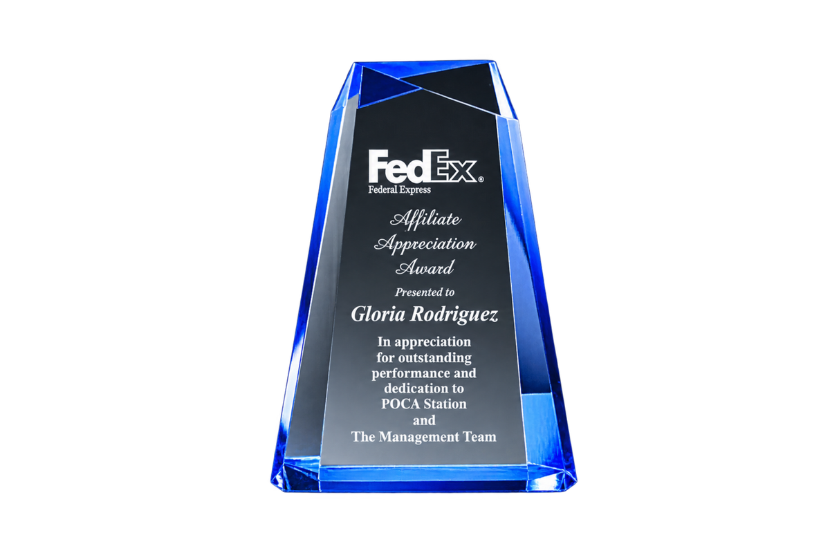 Engraved Wedge Facet Award